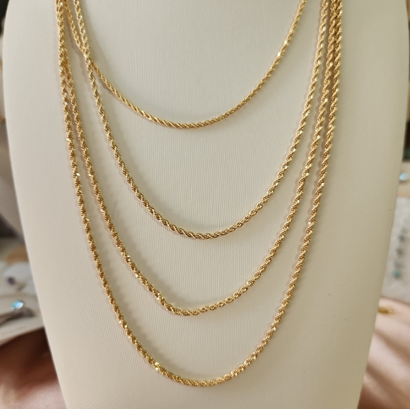 18K Gold Filled Rope Twist 3mm Chain Necklace – Noellery 18k Gold Filled Rope Chain